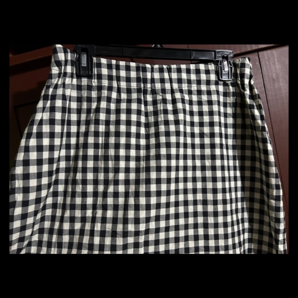 NWOT Eva Franco x Anthropologie Gingham Lace-Up Midi Skirt Black, White Size L - Picture 12 of 16